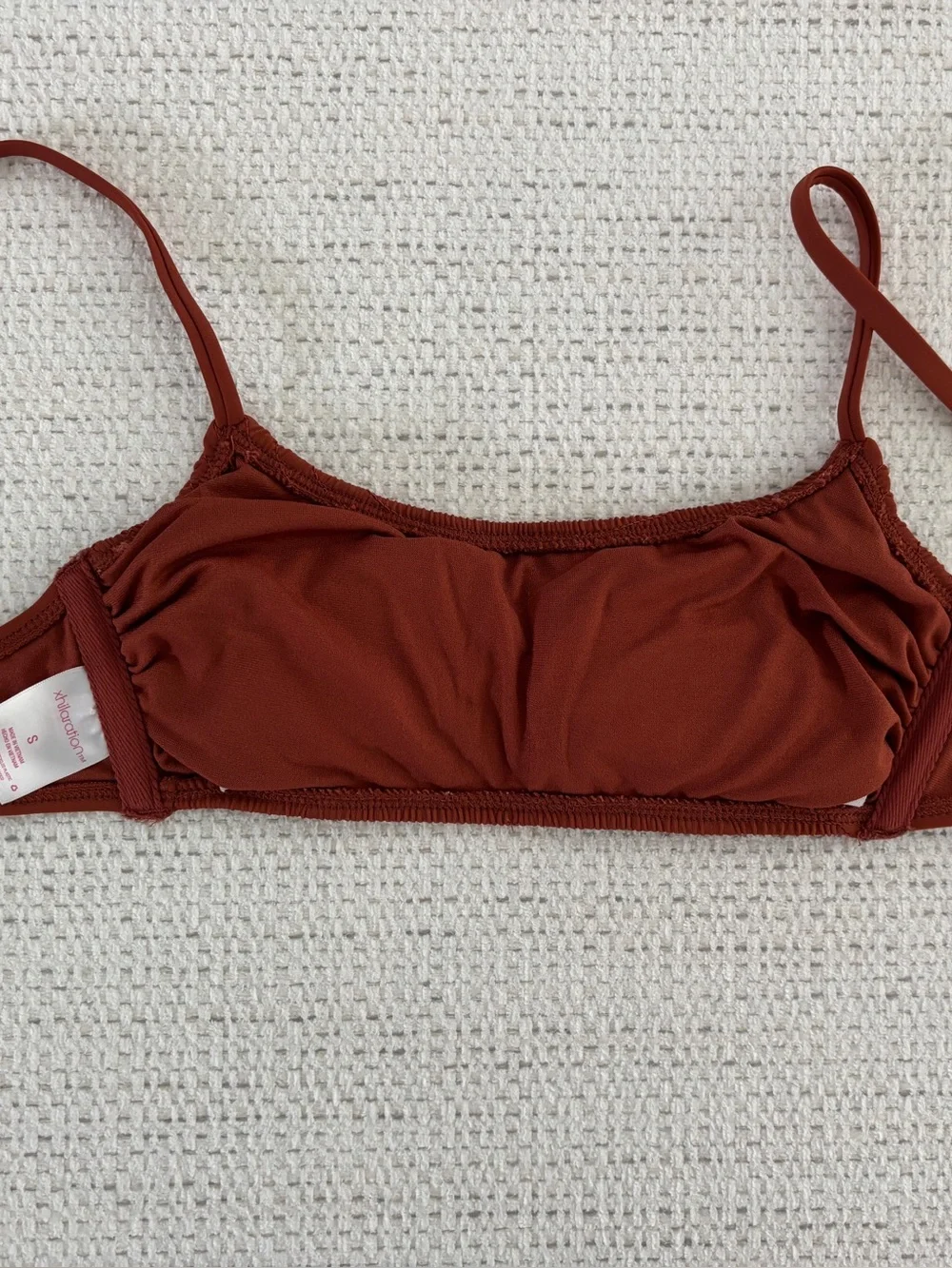 Smocked Rust Bralette Top, Size Small - Picture 5 of 7